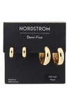 Nordstrom Demi Fine Set Of 2 Huggie Hoop Earrings In 14k Gold Plated