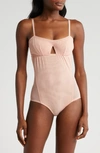 Hah Under The Wire Bodysuit In Copper Rose