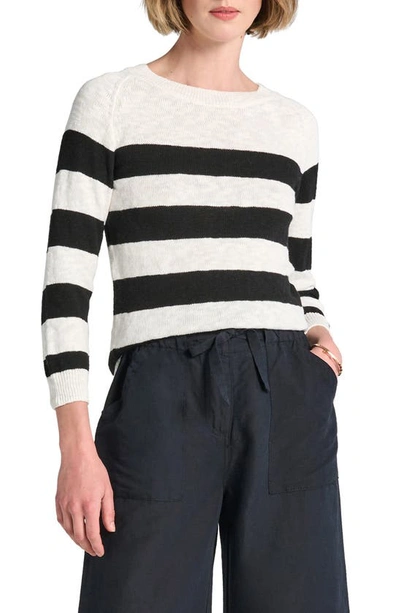 Hatley Mariner Stripe Cotton Sweater In White