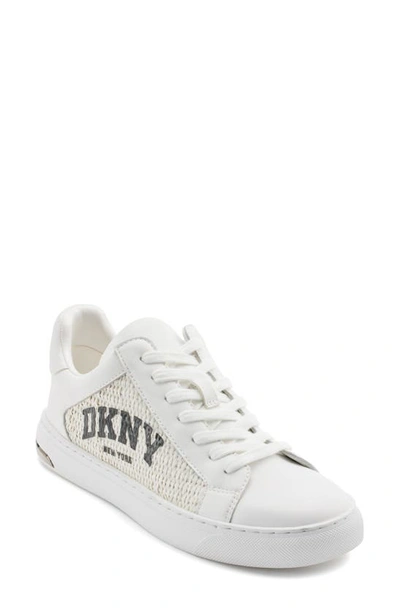 Dkny Logo Trainer In Bright White