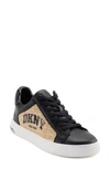 Dkny Women's Abeni Arch Raffia Logo Low-top Sneakers In Black/natural