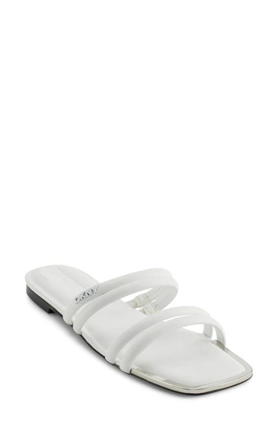 Dkny Square Toe Slide Sandal In Brt White
