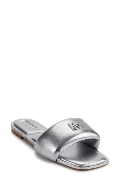 Dkny Slide Sandal In Silver