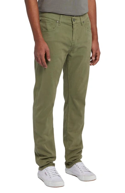 7 For All Mankind Slimmy Luxe Performance Plus Slim Fit Pants In Olive