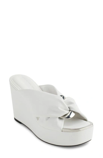 Dkny Maryn Chain Wedge Platform Sandal In Bright White