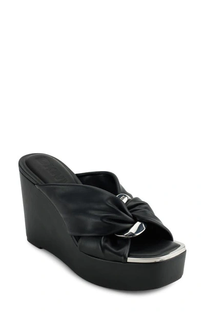 Dkny Maryn Chain Wedge Platform Sandal In Black