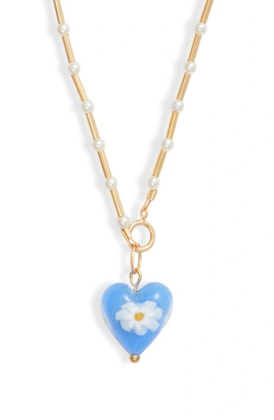 Yam Posy Heart Pendant Necklace In Gold