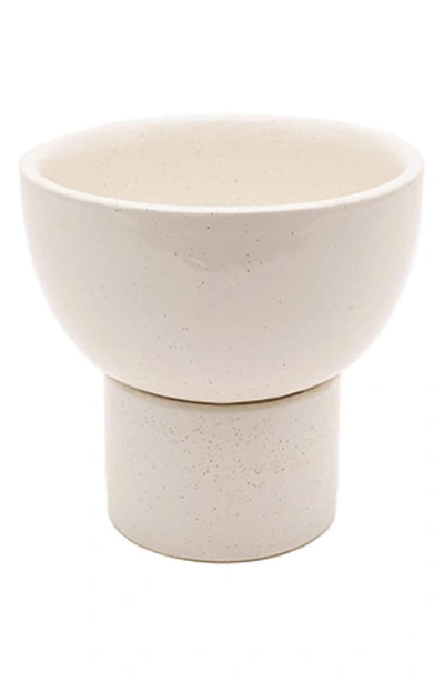 Justina Blakeney Kaya 2-piece Ceramic Bowl Planter In Speckled Cream