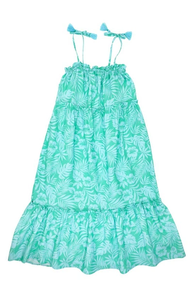 Feather 4 Arrow Kids' Solstice Tropical Print Cotton Sundress In Cockatoo
