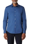 Bugatchi James Ooohcotton® Stripe Button-up Shirt In Navy
