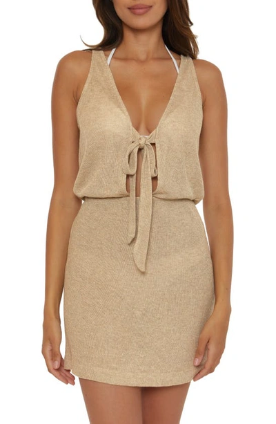 Becca Gilded Metallic Cover-up Sheath Dress In Gold
