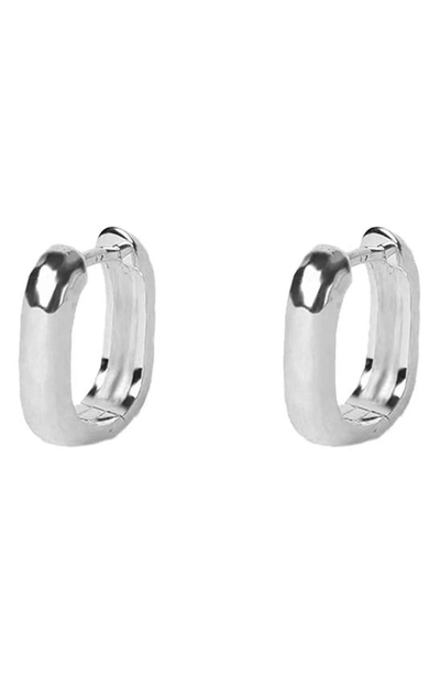 Argento Vivo Hammered Square Hoop Earrings In Silver