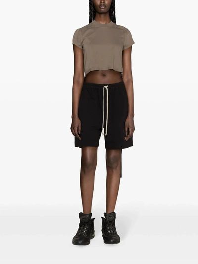 Rick Owens Drkshdw Women Cropped Small Level T-shirt In 34 Dust