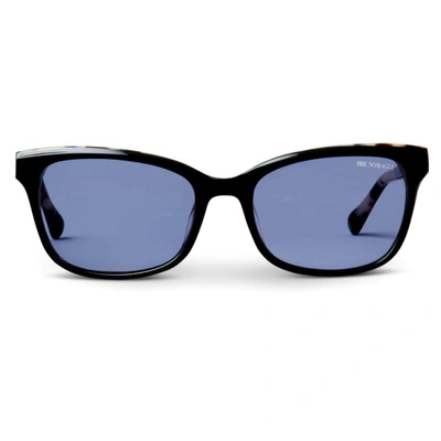 Bruno Magli Vale Cat Eye Sunglass In Black + Grey Tortoise Acetate
