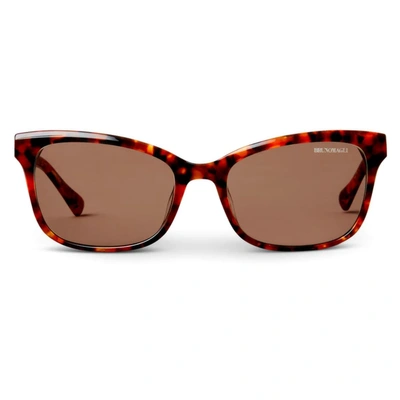 Bruno Magli Vale Cat Eye Sunglass In Black + Grey Tortoise Acetate In Multi