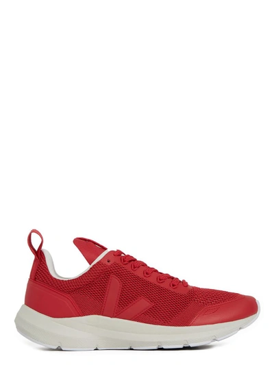 Rick Owens X Veja Runner Style V-knit Low-top Sneakers In Red