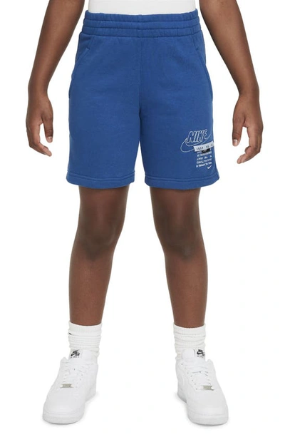 Nike Sportswear Club Fleece Big Kids' French Terry Shorts In Blue
