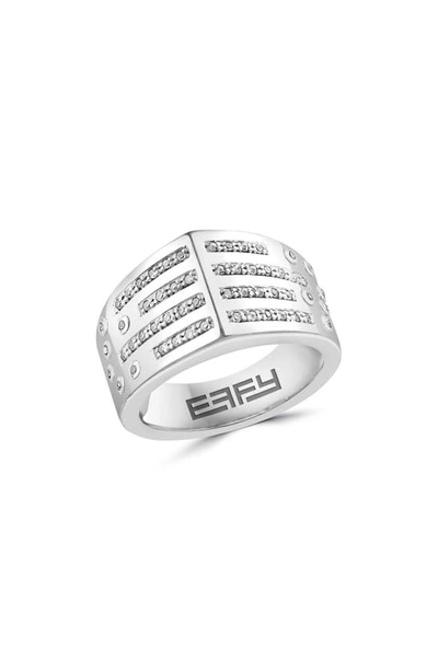 Effy Sterling Silver Pavé Diamond Ring