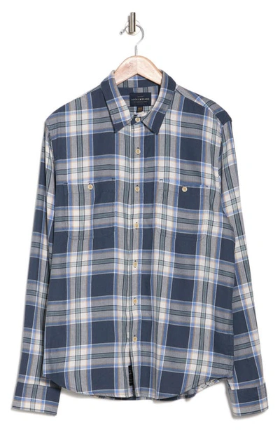 Lucky Brand Mason Plaid Workwear Button-up Shirt In Navy Plaid