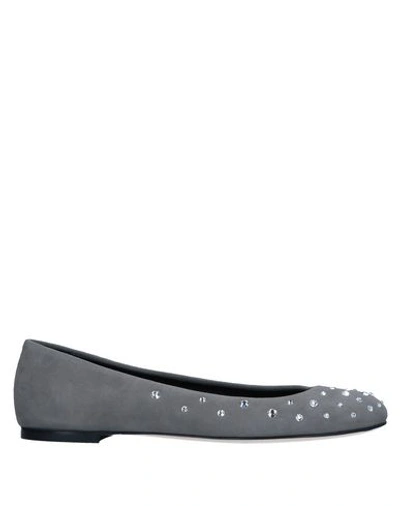 Giuseppe Zanotti Ballet Flats In Grey