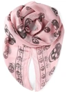 Alexander Mcqueen Skull Print Scarf In Pink