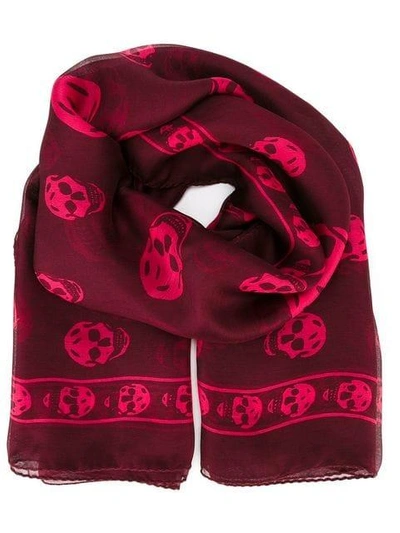 Alexander Mcqueen 'skull' Scarf In Red