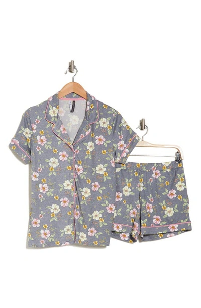 Jaclyn Floral Print Short Pajamas In Tradewinds