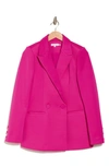Good American Shiny Scuba Blazer In Fuschia Pink001