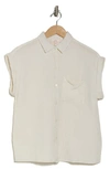 Como Vintage Washed Cotton Gauze Button-up Camp Shirt In Cloud Dancer