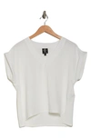 Bobeau Airflow V-neck Top In Off White