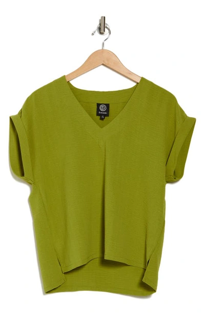 Bobeau Airflow V-neck Top In Woodbine