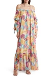 By Design Mira Cold Shoulder Maxi Dress In Watercolor Floral