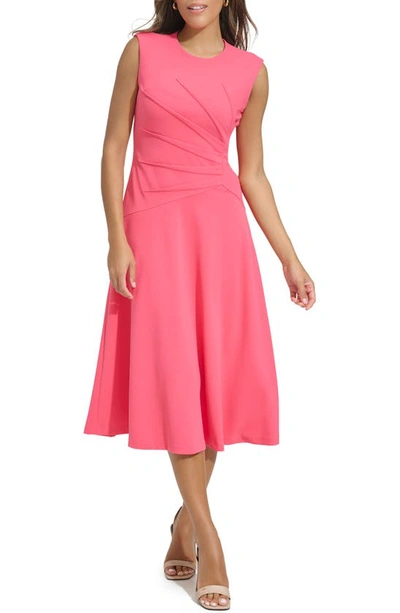 Calvin Klein Starburst Pleated A-line Midi Dress In Rosebud | ModeSens