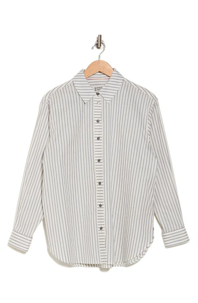 Scotch & Soda Oversize Button-up Shirt In Dusty Blue Rope Stripe