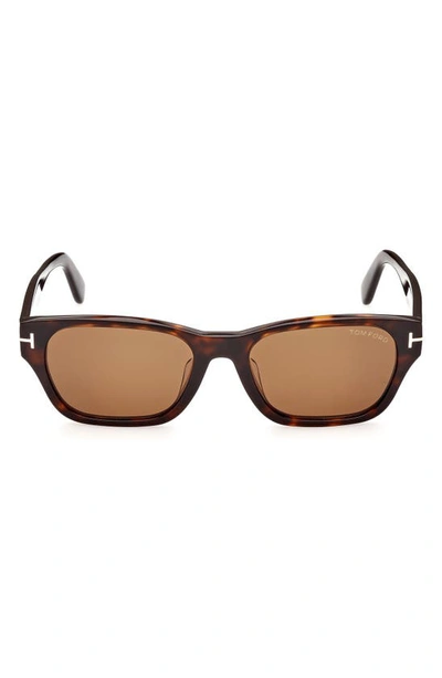 Tom Ford 54mm Square Sunglasses In Dark Havana / Brown
