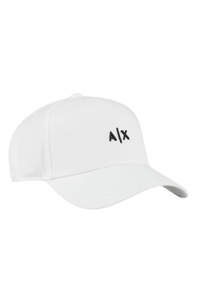 Armani Exchange Embroidered Logo Snapback Baseball Cap In White
