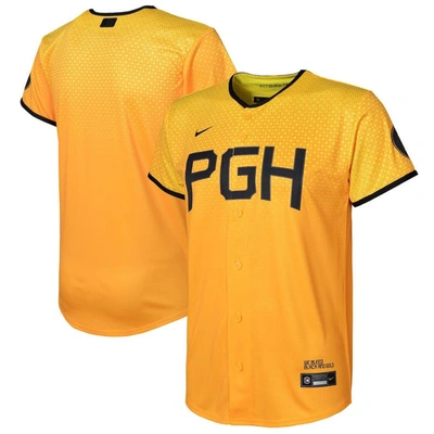 Nike Kids' Youth   Gold Pittsburgh Pirates City Connect Replica Jersey