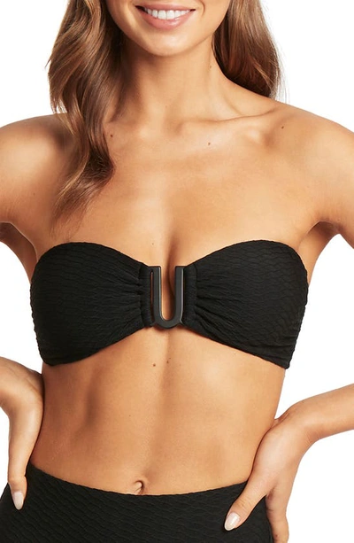 Sea Level U-bar Bikini Top In Black