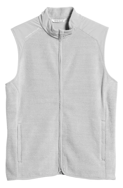 Peter Millar Fade Zip-up Fleece Vest In Gale Grey