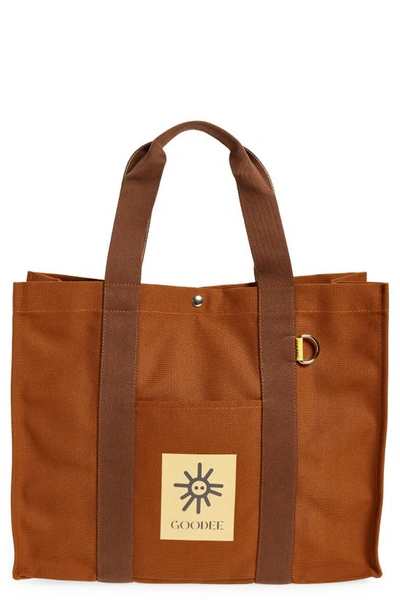 Goodee Medium Bassi Recycled Pet Canvas Market Tote In Sand