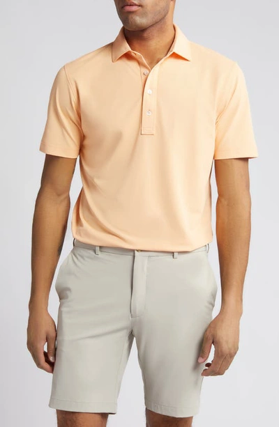 Peter Millar Crown Crafted Soul Performance Mesh Polo In Orange Sorbet
