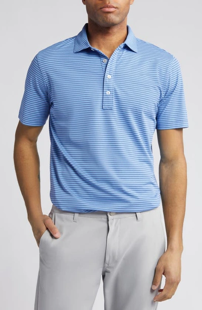 Peter Millar Crown Crafted Mood Mesh Performance Polo In Blue Pearl