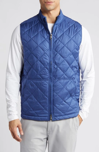 Peter Millar Bedford Water Resistant Quilted Vest In Blue