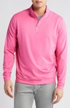 Peter Millar Perth Mélange Performance Quarter Zip Sweatshirt In Pink Ruby
