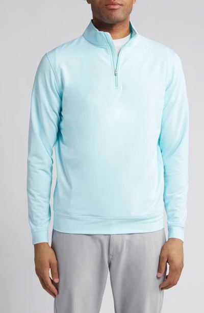 Peter Millar Perth Sugar Stripe Performance Quarter Zip Pullover In Cabana Blue