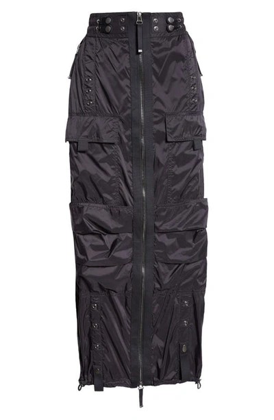 Diesel O-crep Cargo Maxi Skirt In Black