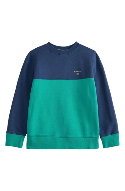 Barbour Kids' Little Boy's & Boy's Benjamin Colorblock Crewneck Sweatshirt In Navy