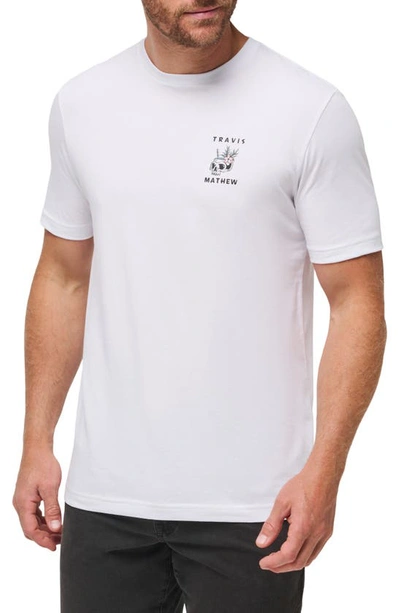 Travis Mathew Pineapple Drinks Graphic T-shirt In White