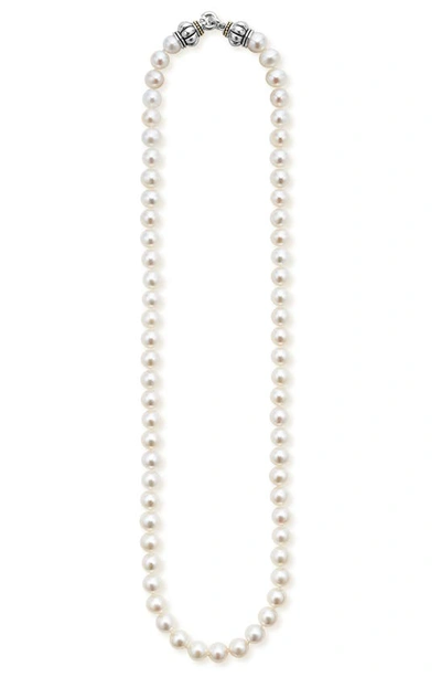 Lagos Luna Freshwater Pearl Necklace In Metallic