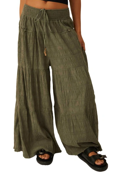 Free People Free-est In Paradise Wide Leg Trousers In Dried Basil